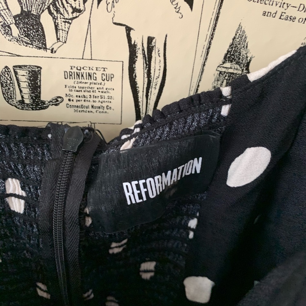 Sam dress polka dot black white reformation 4 - Picture 6 of 11